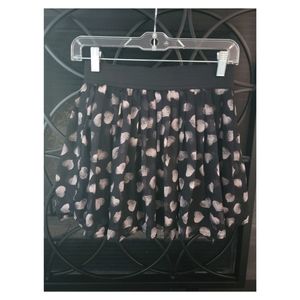 Short Black Skirt with Pink Hearts
